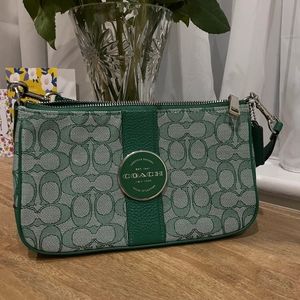 Green limited edition coach bag.